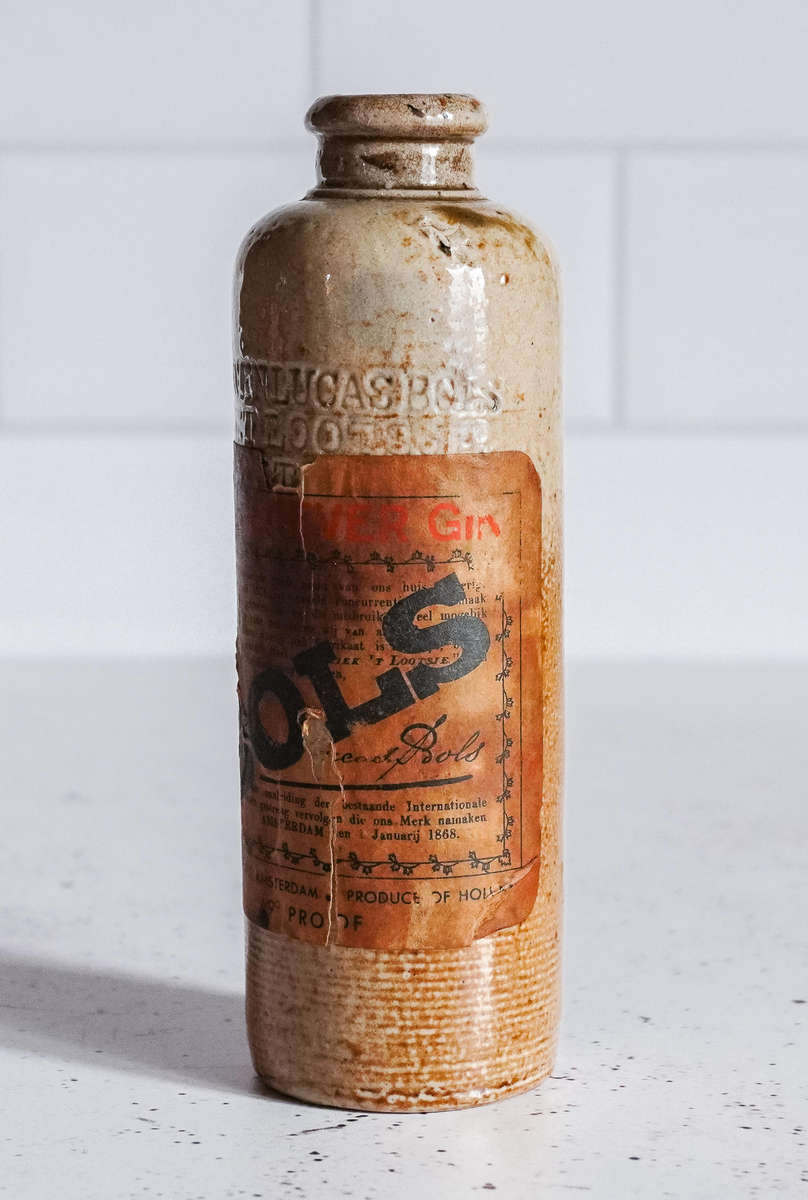 Antique Erven Lucas Bols Amsterdam Stoneware Gin Bottle (Rare Collectible)