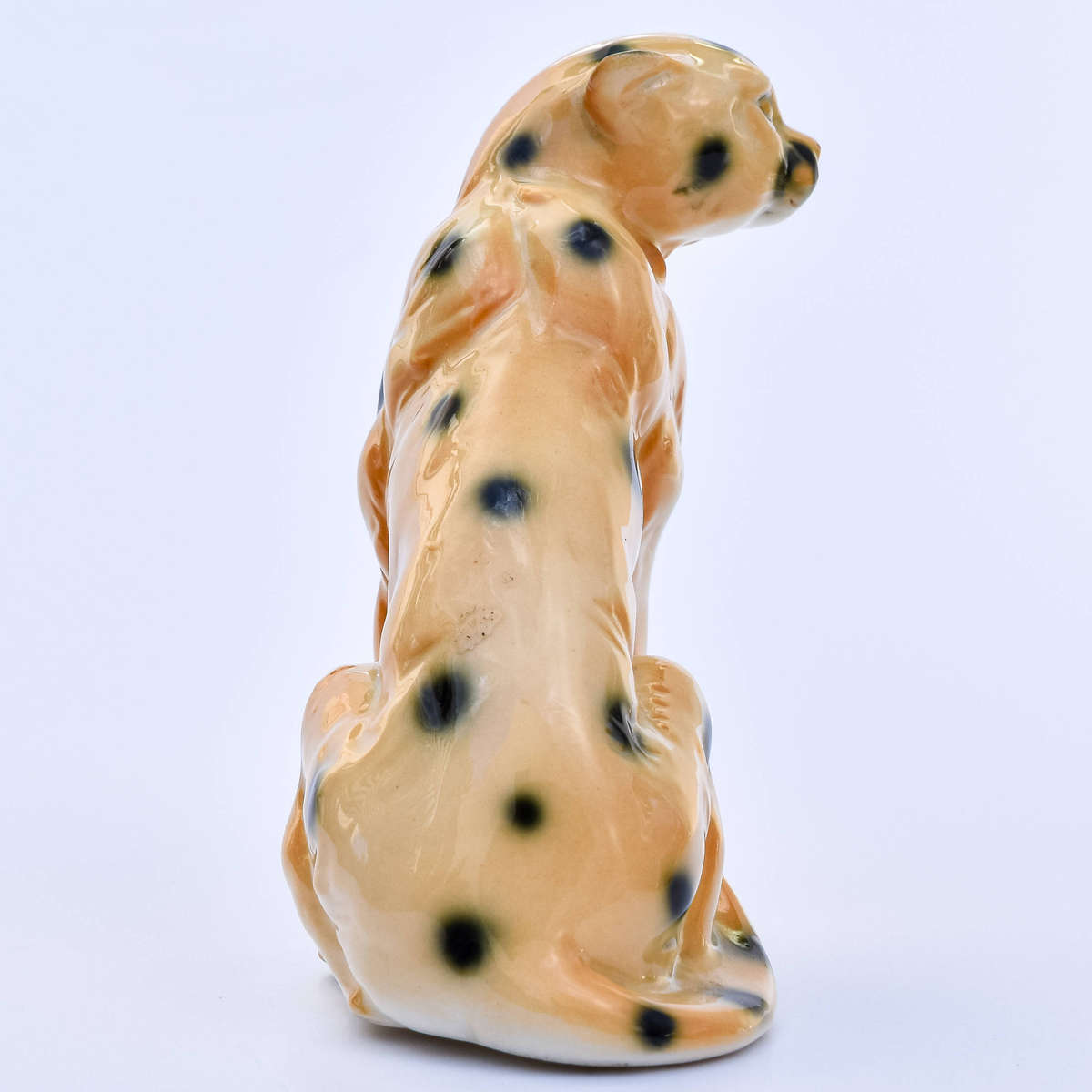 Vintage Porcelain Leopard / Cheetah Figurine  Glossy Spotted Big Cat