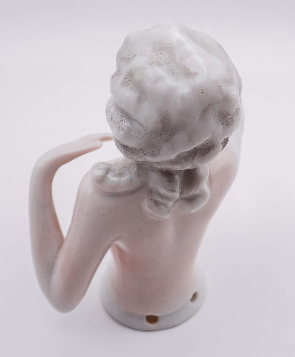 Vintage Porcelain Half Doll  Pin Cushion Figurine (c.1920s30s)
