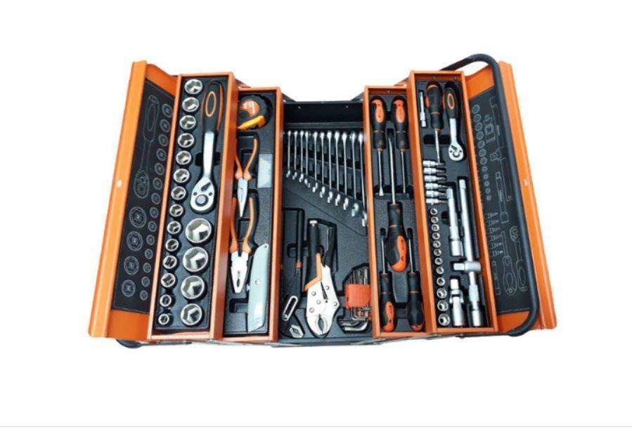 Combined 85 Piece Tool Box Set With Metal Box - 1/4