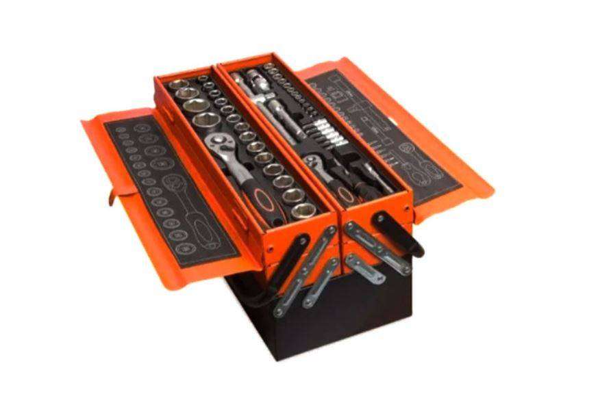 Combined 85 Piece Tool Box Set With Metal Box - 1/4