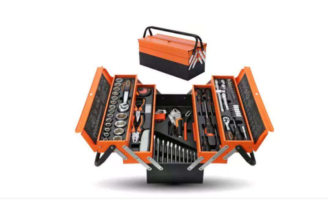 Combined 85 Piece Tool Box Set With Metal Box - 1/4
