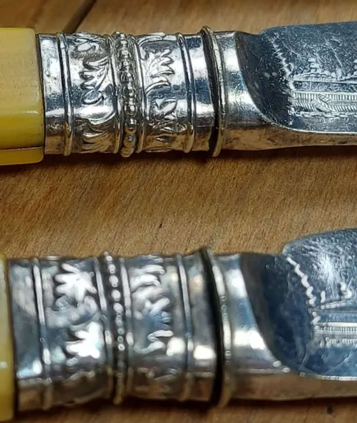 Set of antique silver  plated cutlery