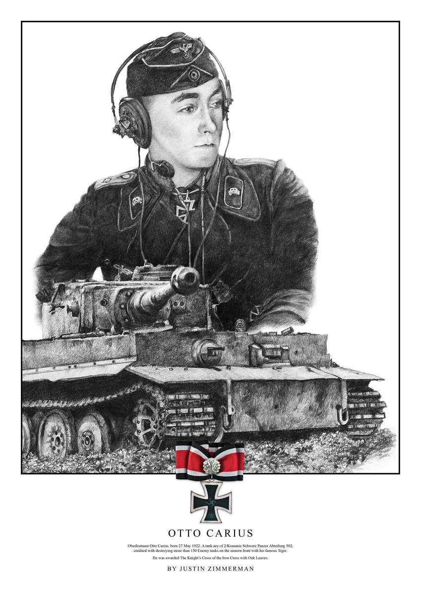 Otto Carius Tank Ace A3 Fine Art Print