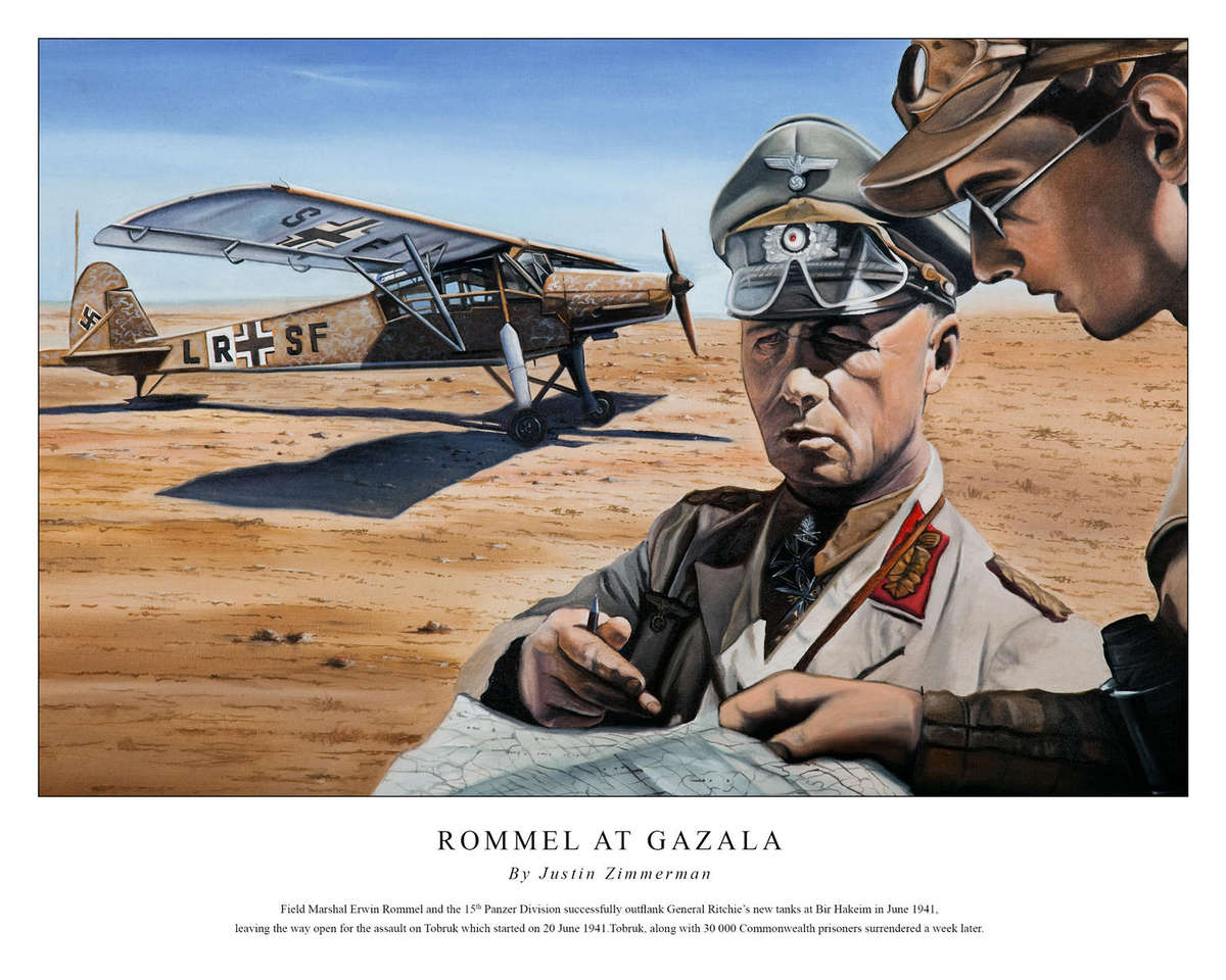 ROMMEL AT GAZALA (8x10") - Colour Limited Edition Art Print