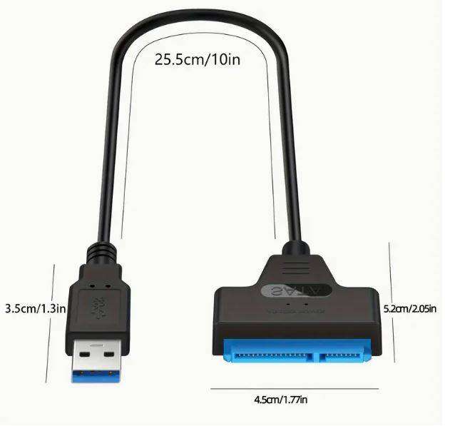 High-Speed USB 3.0 to SATA III Adapter Cable for 2.5inch HDD/SSD