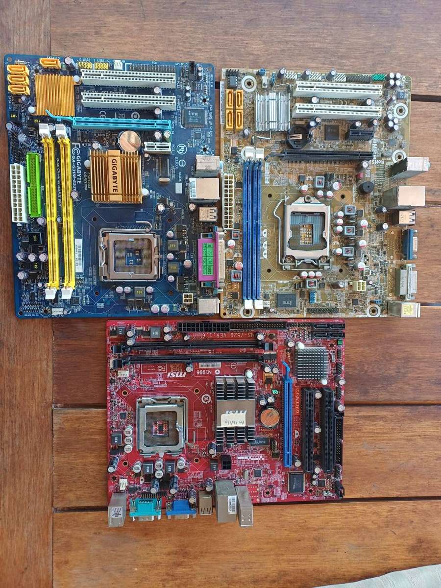 3x Motherboards. Faulty for spares or repairs.