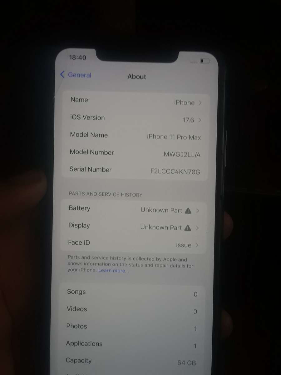 iPhone 11 pro max *No face id