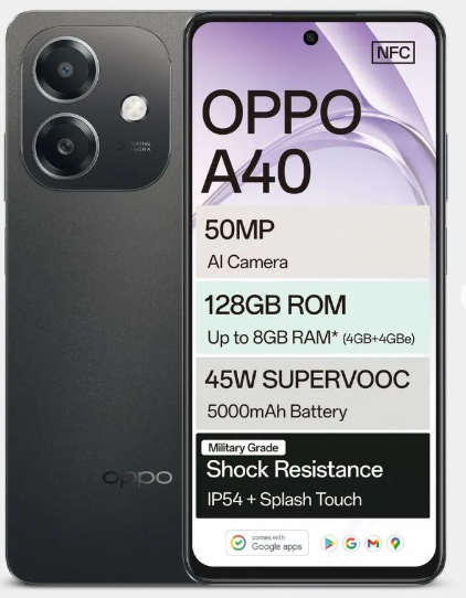 OPPO A40 128GB LTE Dual Sim - Sparkle Black + Buds