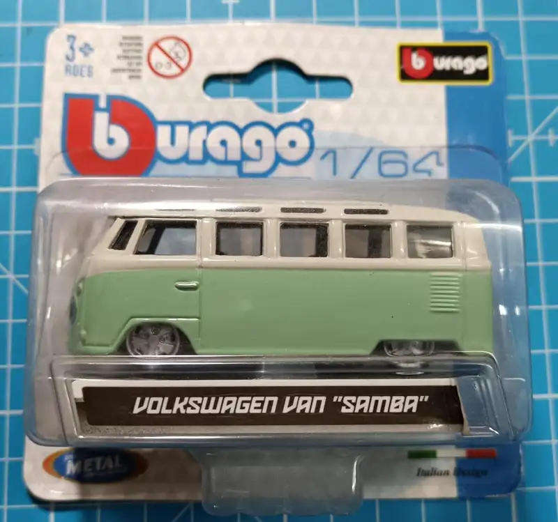 Bburago Volkswagen Van Samba Green 1:64 Scale 3 Inch Diecast Model Car