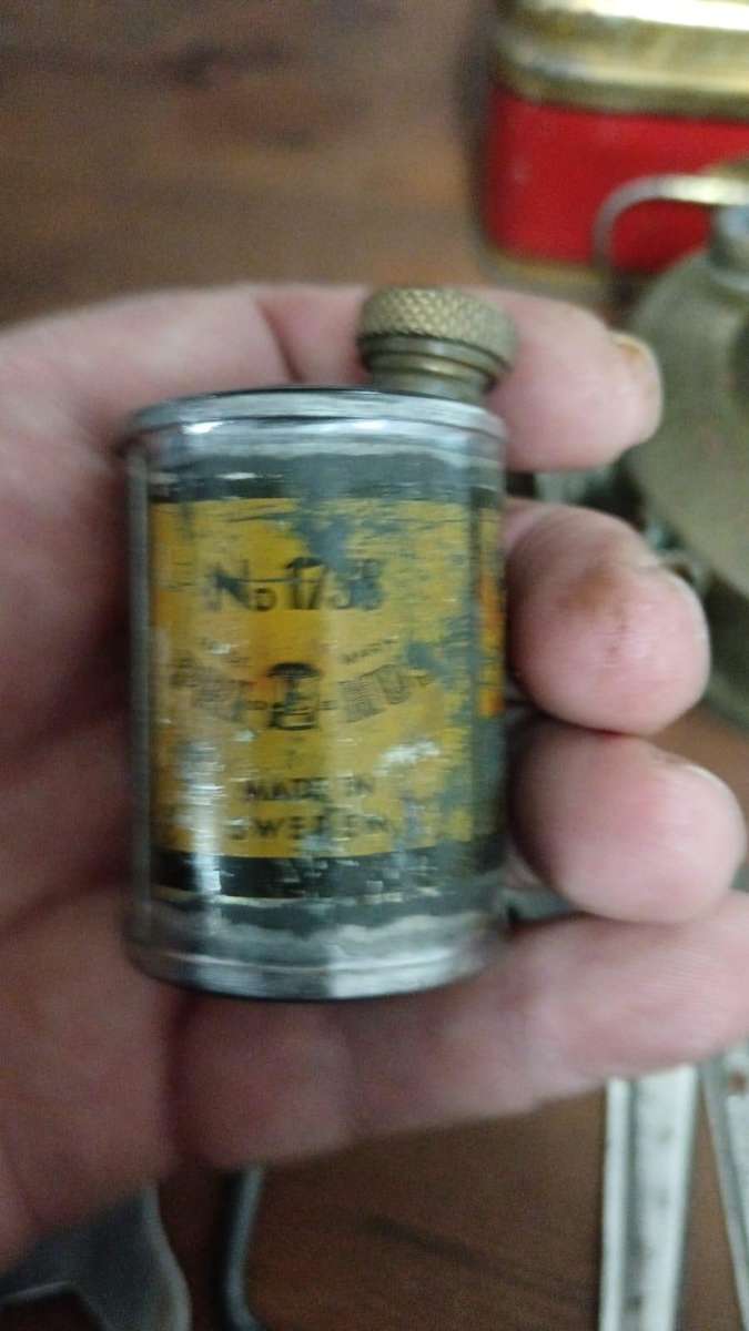 Vintage Brass fold up primus stover in tin - made in Sweden