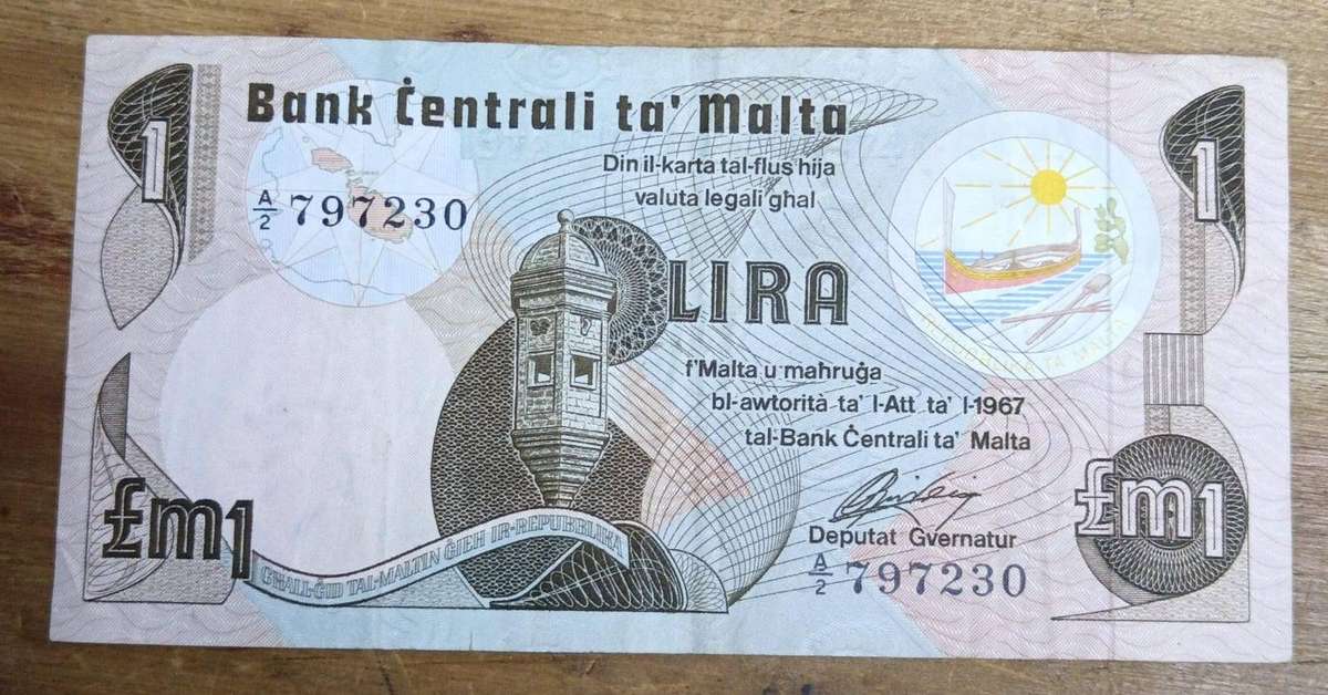 Malta 1 Lira note - 1979