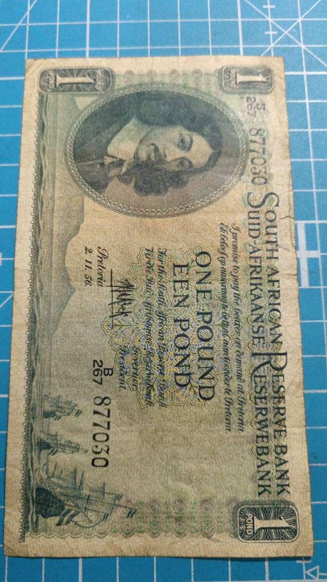 MH de Kock  1 pound note dated 2.11.56