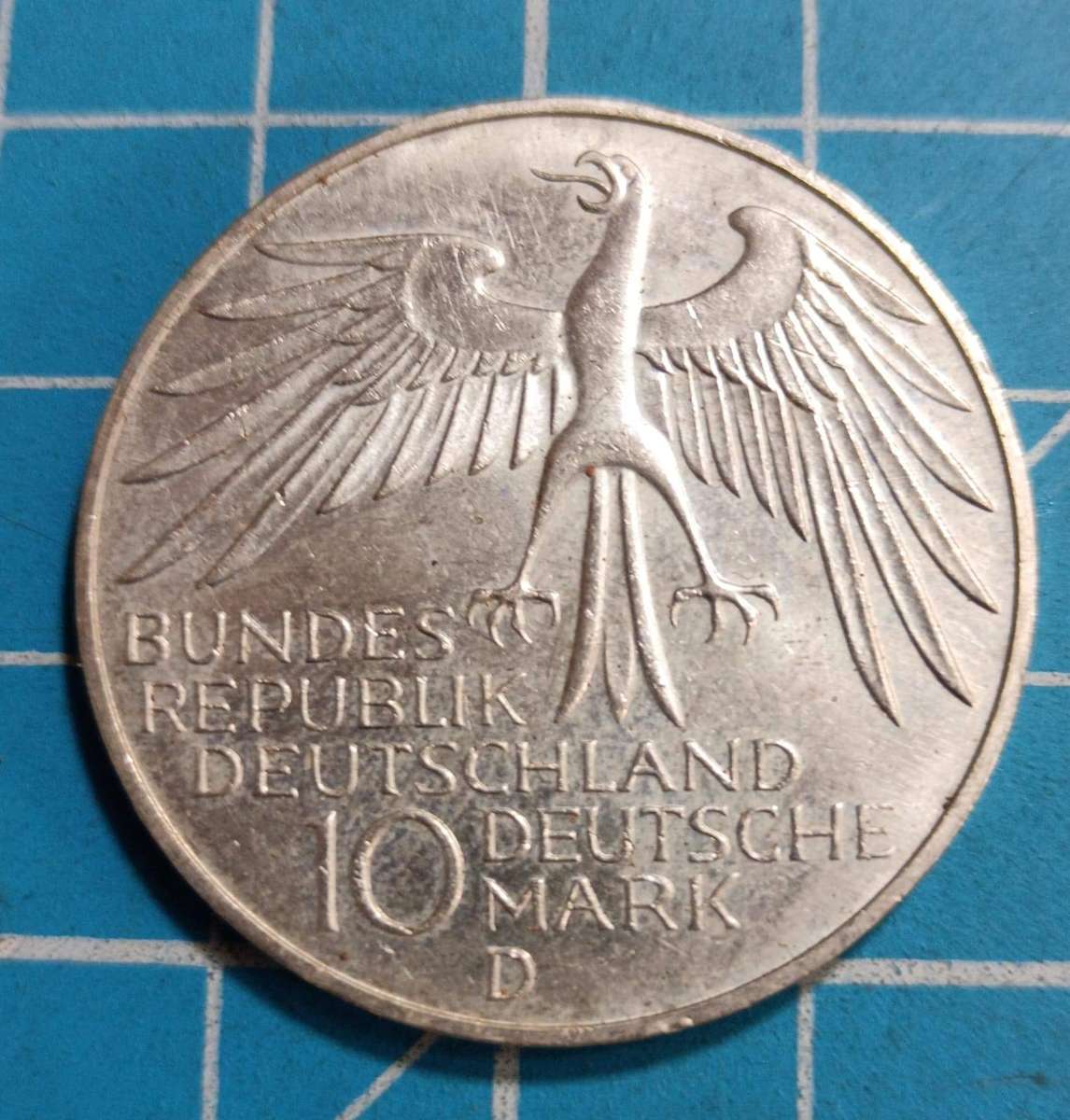 German 1972 silver 10 mark coin