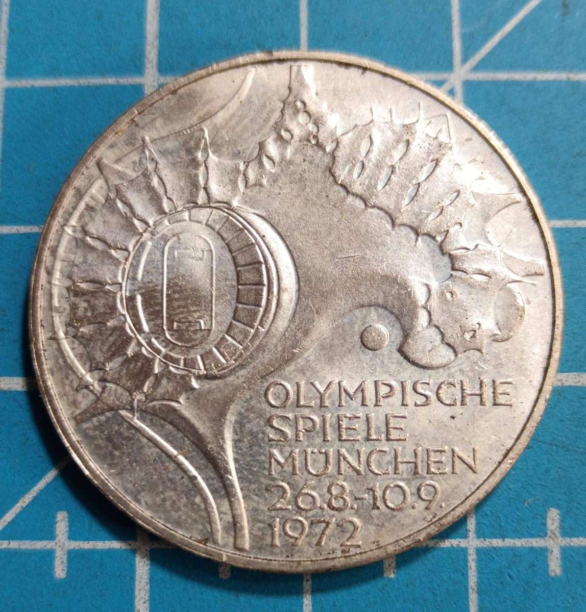 German 1972 silver 10 mark coin