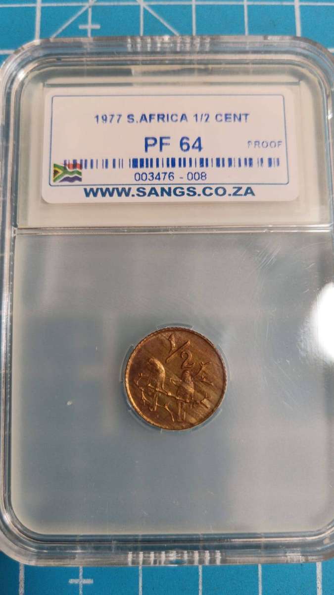 1977 half cent graded PF64