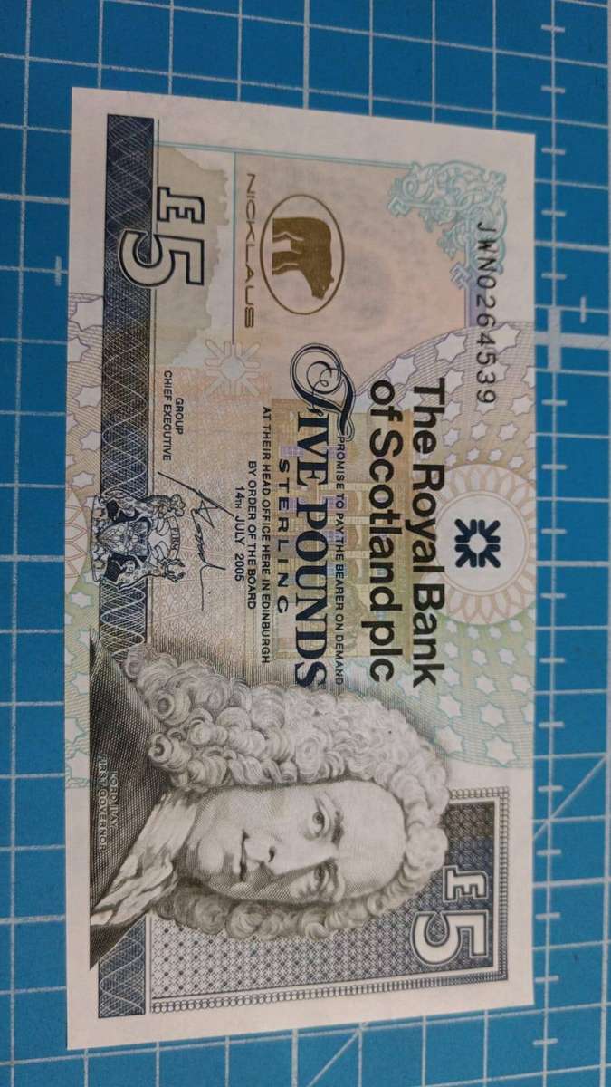 Royal Bank of Scotland 5 pound note - Jack Nicklaus