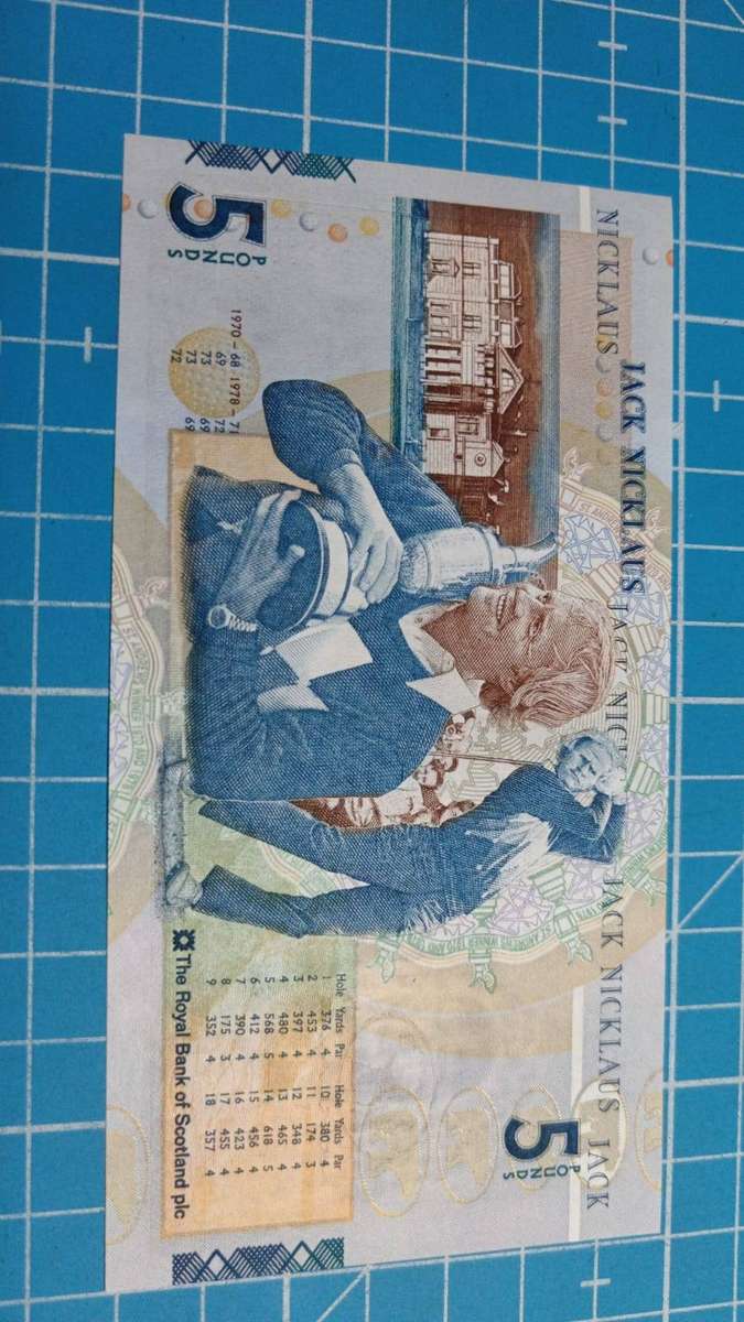 Royal Bank of Scotland 5 pound note - Jack Nicklaus
