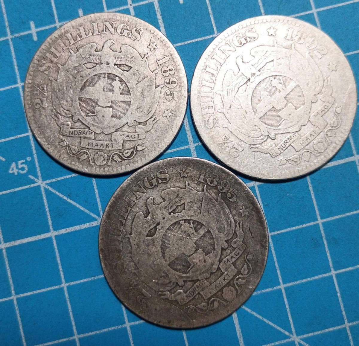 3 x ZAR half crowns