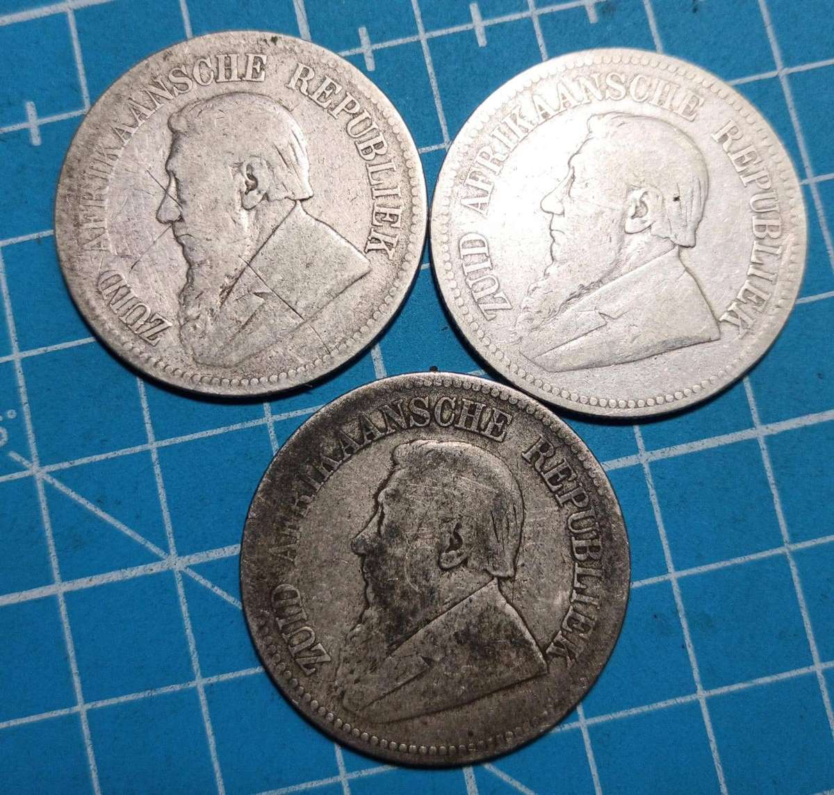 3 x ZAR half crowns