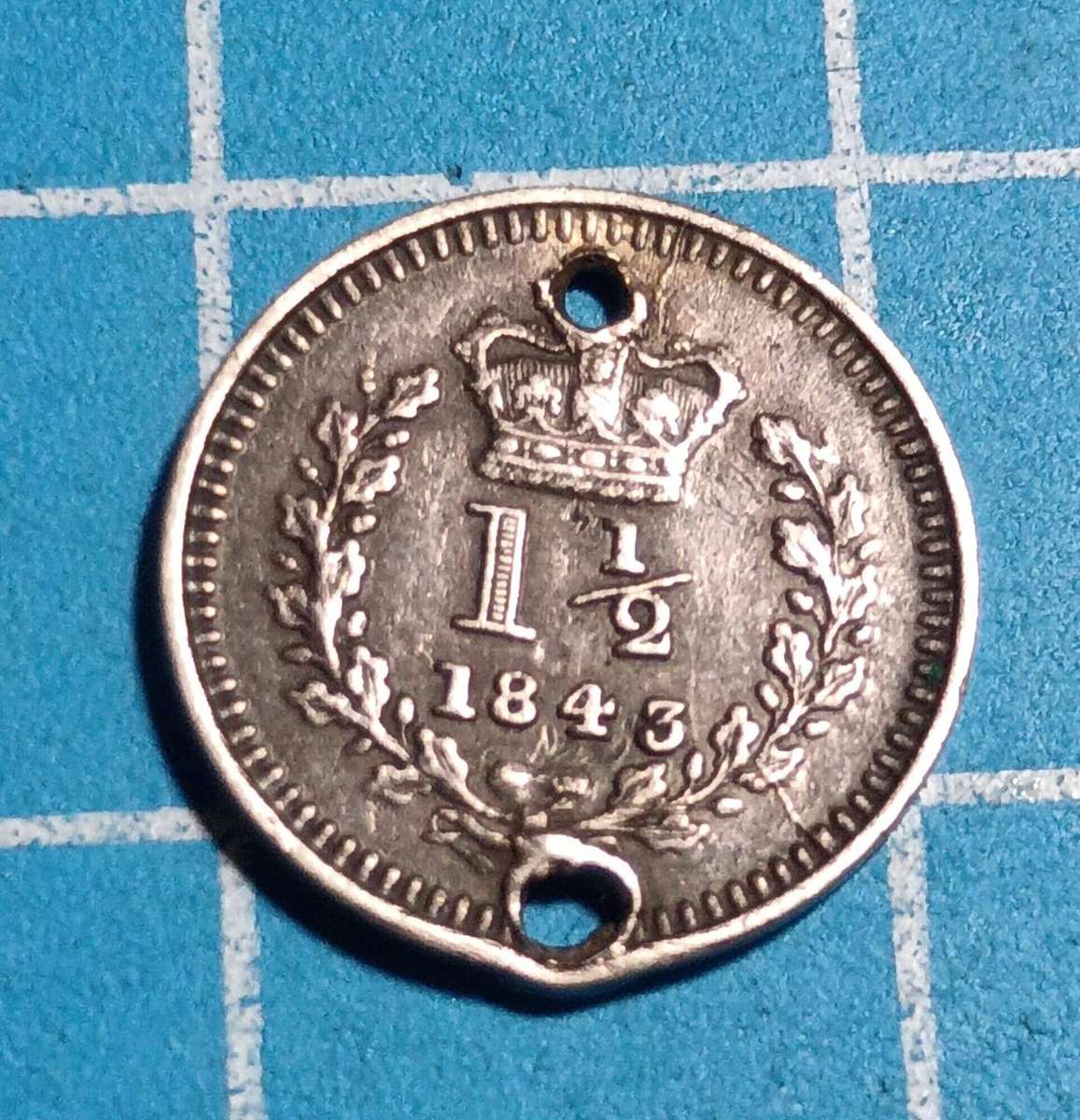 1843 1 1/2 pence