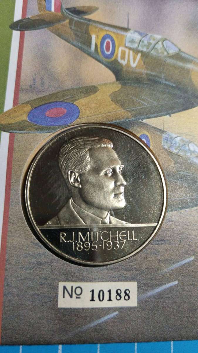 FDC with coin celebrating the centenary of RJ Mitchell