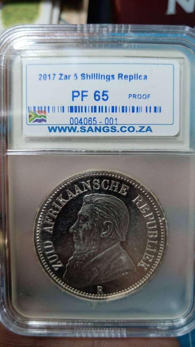 2017 5 shilling replica PF65