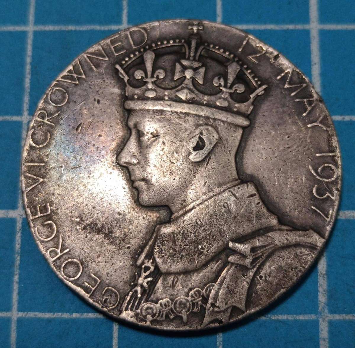 Medal George and Elizabeth coronation medal - sterling silver