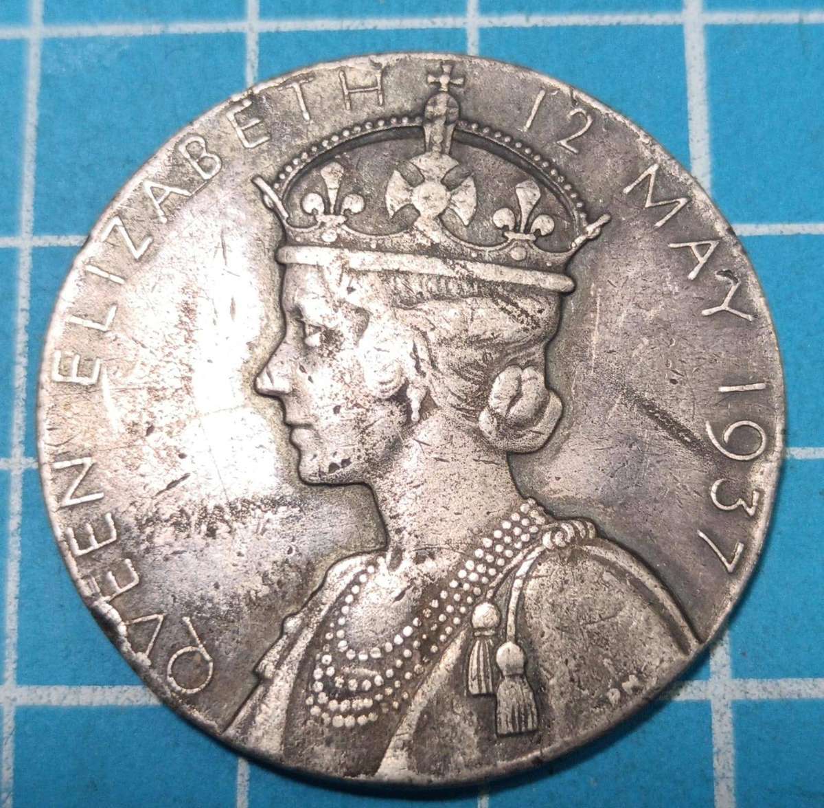 Medal George and Elizabeth coronation medal - sterling silver