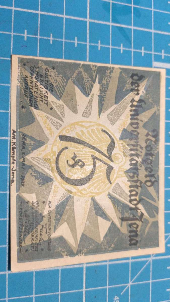 notgeld 75 Pfennig 1921 stad jena
