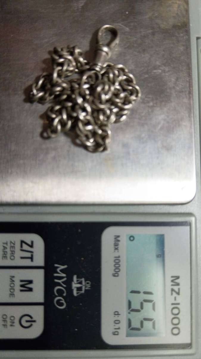 Sterling silver hall marked fob chain