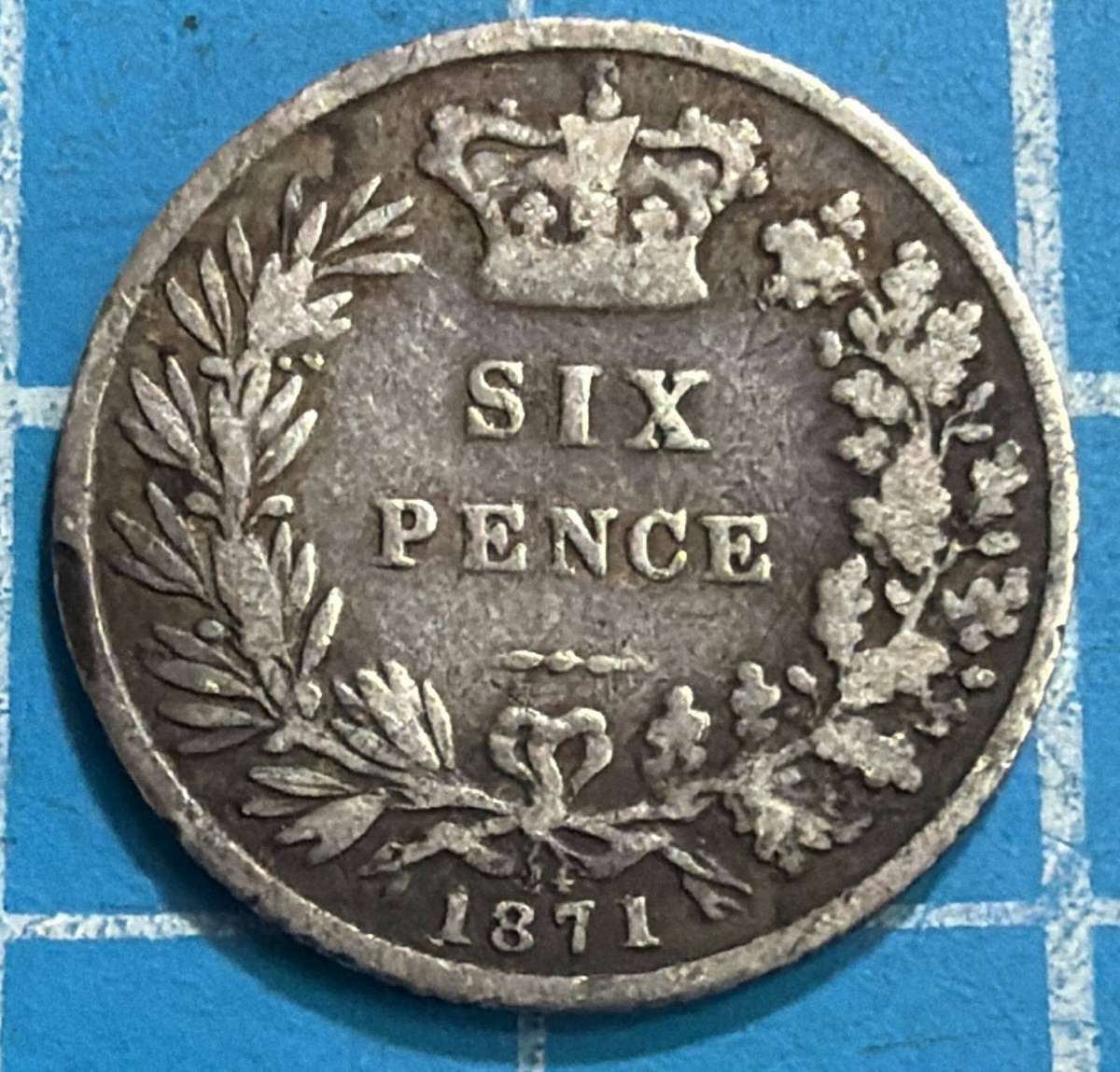1871 6 pence - silver