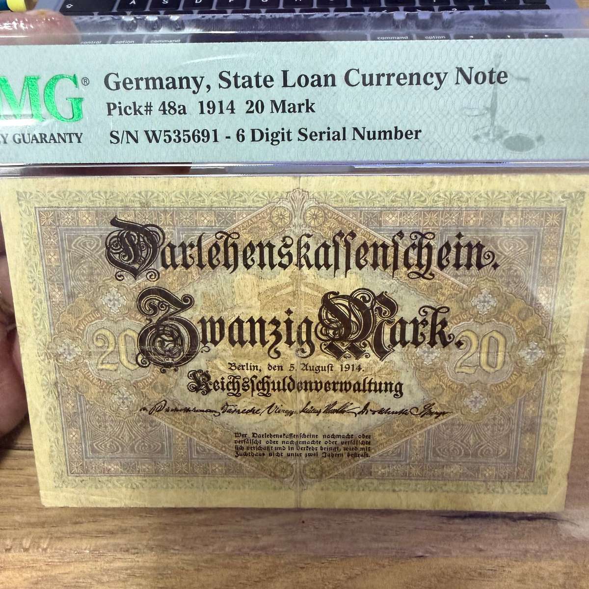 Germany State Loan Currency Note - PMG graded 30