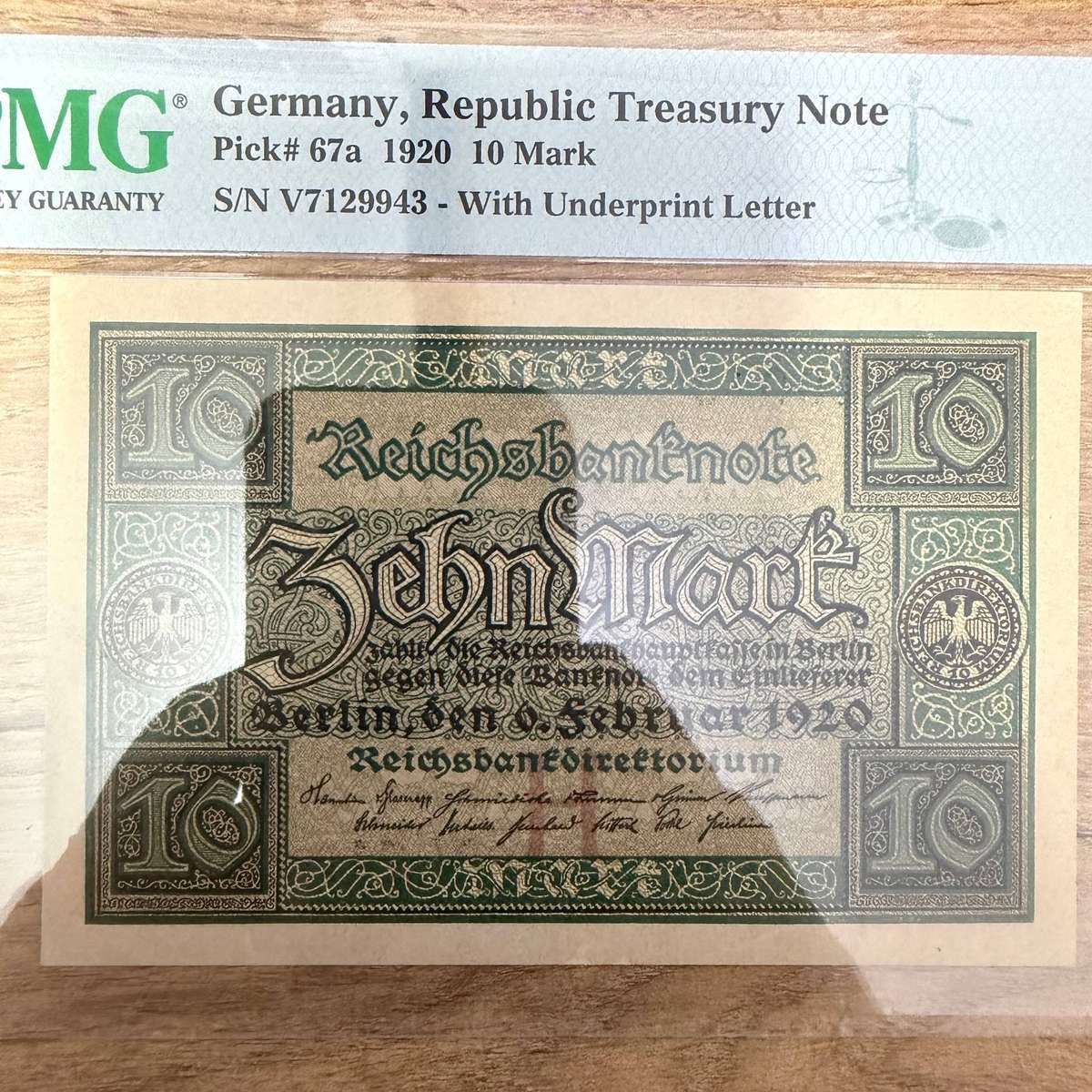 Germany Republic treasury Bank Note - PMG graded 66