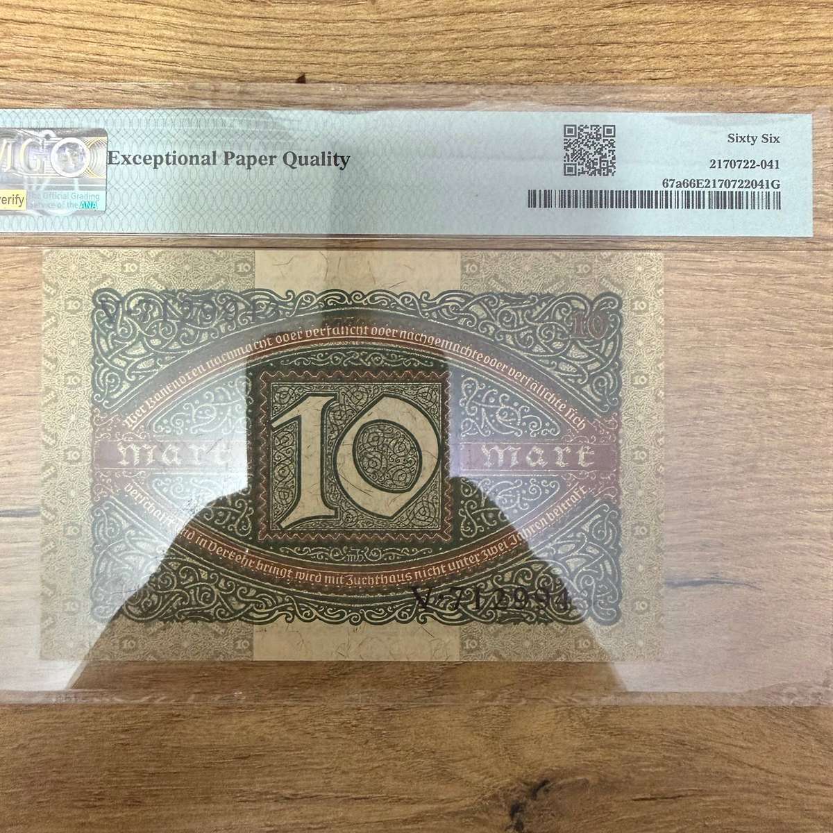 Germany Republic treasury Bank Note - PMG graded 66