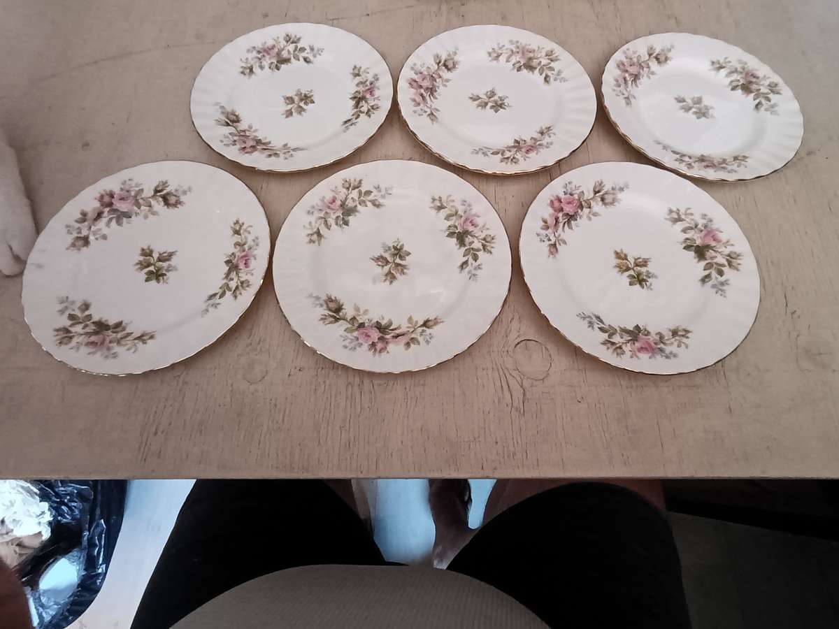Royal Albert Moss Rose side plates - set of 6