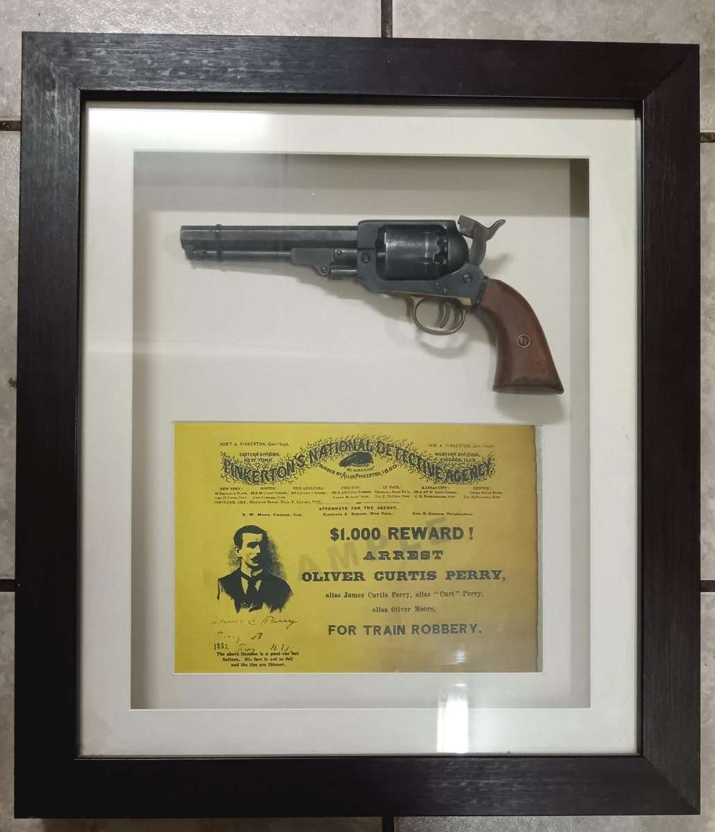 Framed Vintage Metal Revolver