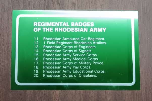 Rhodesian Security Forces Cap Badge Collection in Display Case - Numbered Set