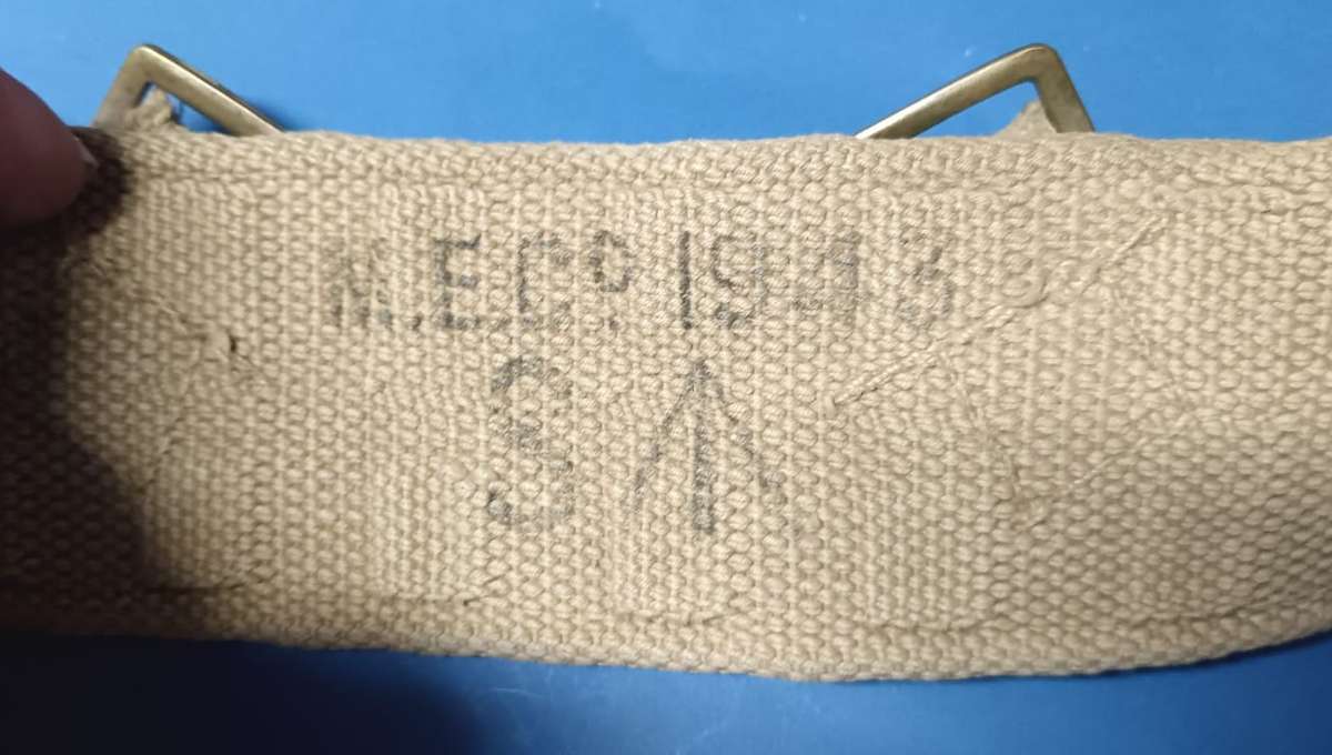 World War Two Webbing Belt with Frog Dated 1943