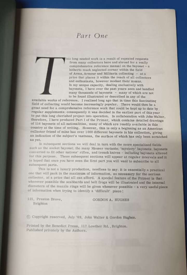 A Primer of World Bayonets Volume 1 and 2 by John Walter and Gordon Hughes