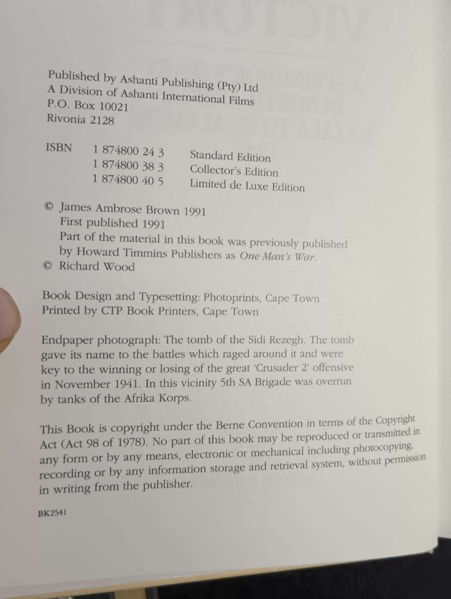 Retreat To Victory  A Springboks Diary in North Africa 1942 by James Ambrose Brown