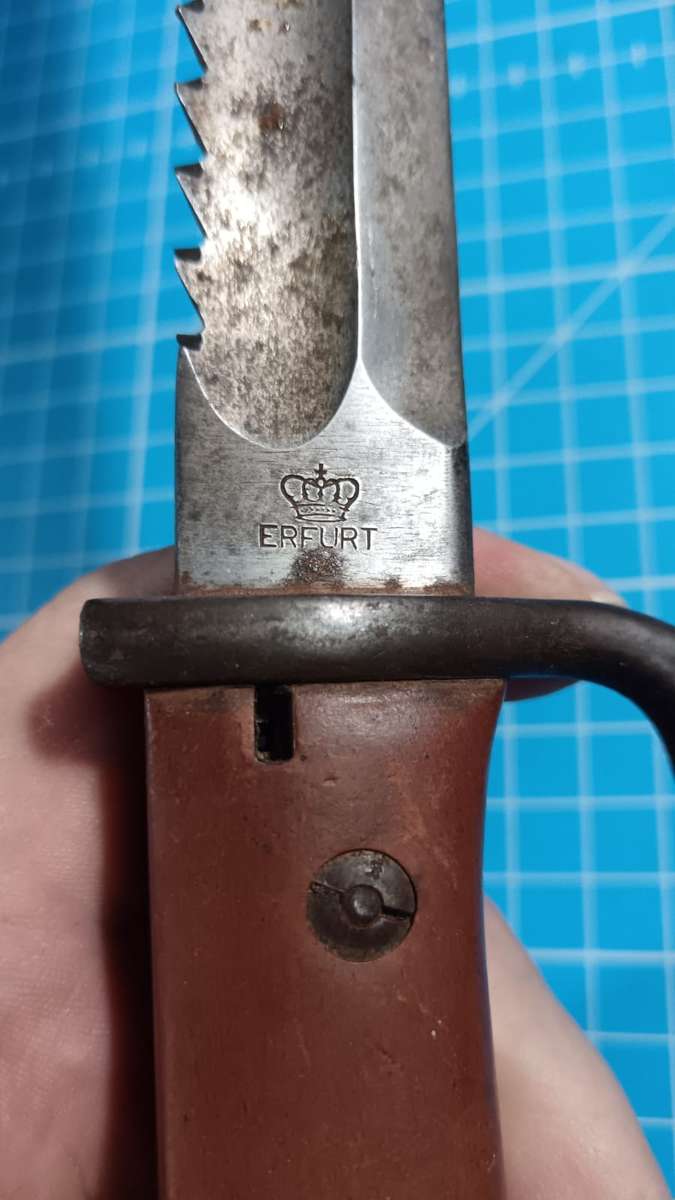 German Model KS98 Sawback Bayonet with Erfurt - No Scabbard