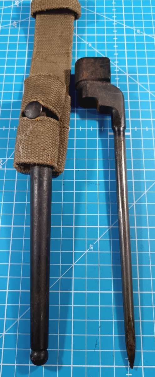 Complete British MKII Bayonet with Frog and Scabbard