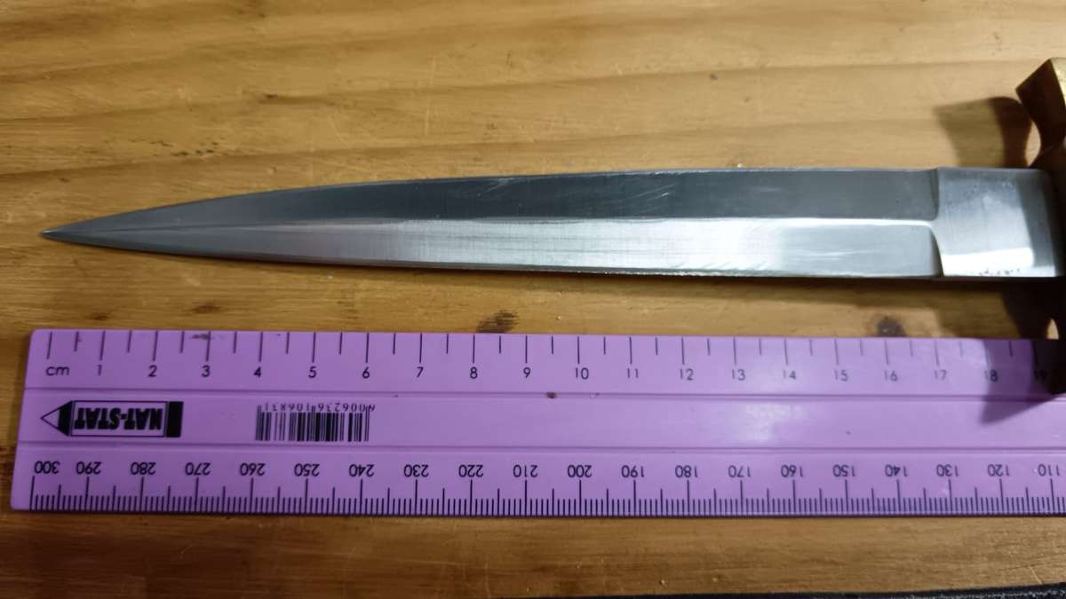 Vintage Wood Handle Commando Style Dagger with Sheath