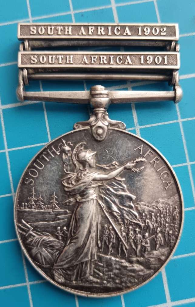 Full Size King South Africa Medal (KSA) to : Captain M.Mcdonald Namaqualand Border Scouts