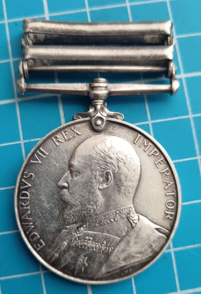 Full Size King South Africa Medal (KSA) to : Captain M.Mcdonald Namaqualand Border Scouts