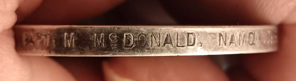 Full Size King South Africa Medal (KSA) to : Captain M.Mcdonald Namaqualand Border Scouts