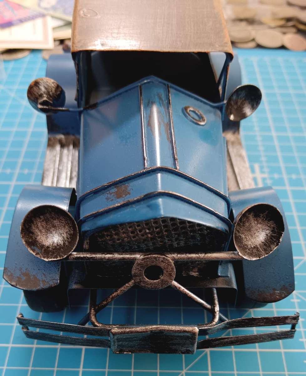 Large Vintage Car Metal Model
