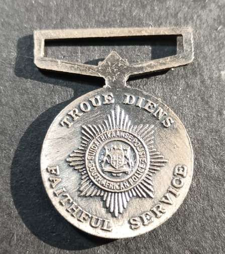 South African Police Faitful Service Miniature Medal (Silver)