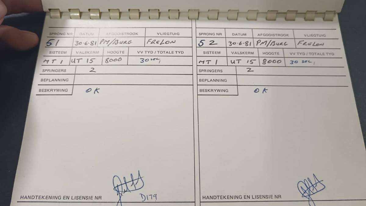 Special Forces Super Soldier - Mike West ( SAS and Recce ) Freefall Parachute Logbook